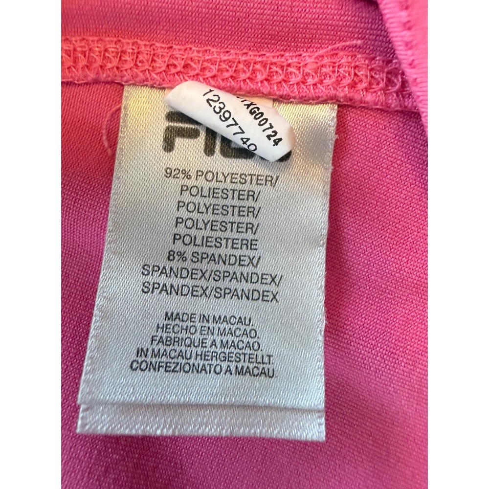 Fila Athletic Top Women Medium Pink Polyester Spandex Sporty 3/4 Atheletic - Picture 6 of 6